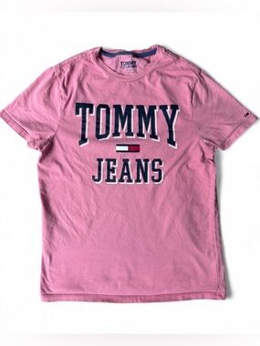 Pink Tommy Jeans Collegiate Logo Tee T-Shirt XS